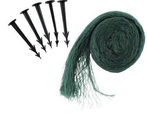 Groen vogelnet met grondpennen