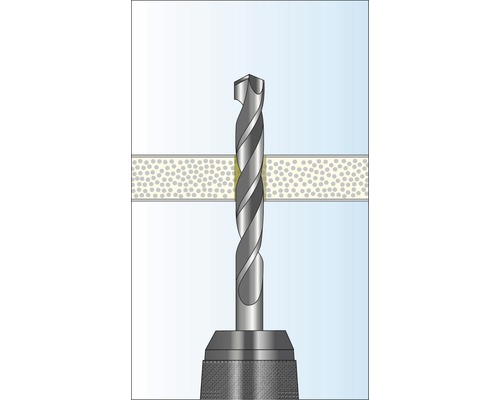 Boor bezig met boren door een materiaal