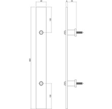 INTERSTEEL Deurgreep 800x40 mm antiek roest