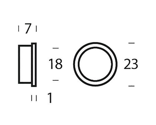 Technische tekening met maatvoering voor een rond product