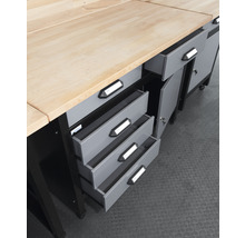 KÜPPER Werkbank 120 cm zilver-zwart (1 deur, 5 laden)-thumb-2 KÜPPER Werkbank 120 cm zilver-zwart (1 deur, 5 laden)-thumb-2