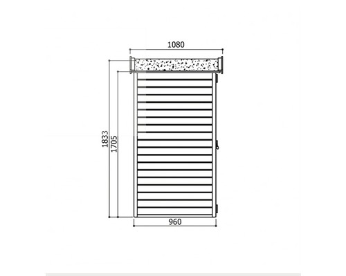 Technische tekening van een tuinkist met afmetingen