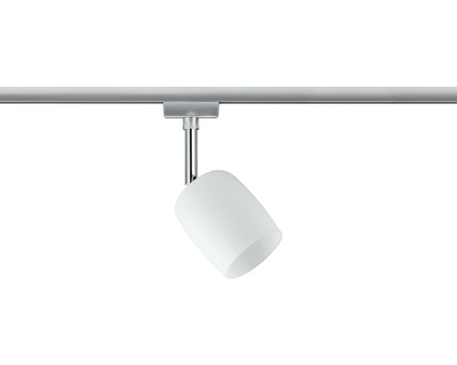 Railsysteem spot met witte lampenkap