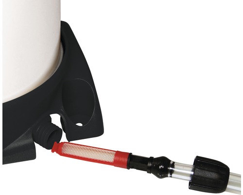 Detailweergave van een filter voor een tuingereedschap.