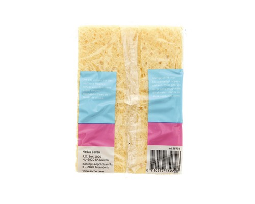 Gele spons in verpakking