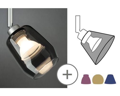 Plafondlamp met verwisselbare glazen lampenkap