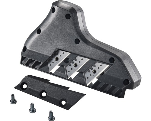 Gereedschap voor het snijden van isolatieplaten met messen, afdekking en schroeven