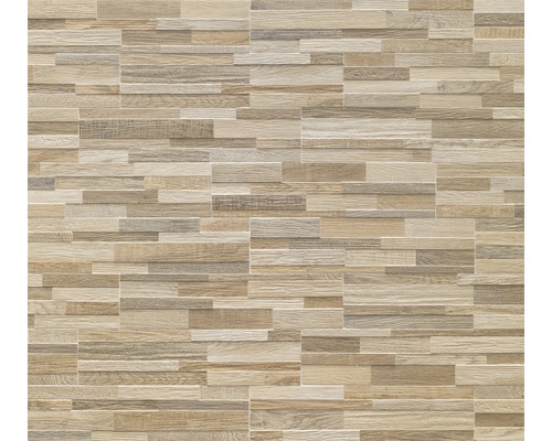 Tegelwand met houtlook