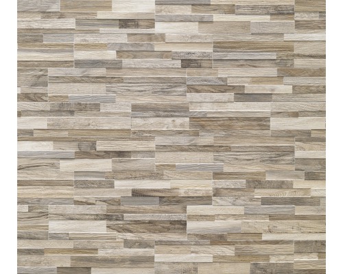 Tegelwand met houtlook