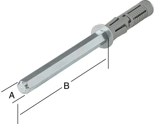 Boutanker met metrische afmetingen A en B