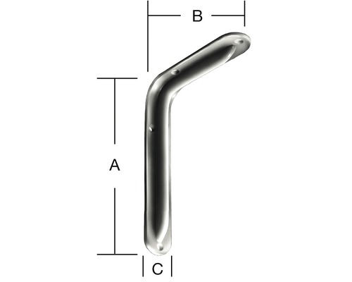 Technische tekening van een meubelgreep met maatvoering