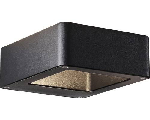 Zwarte vierkante buitenwandlamp