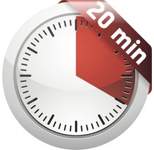 Symbool voor 20 minuten inwerktijd