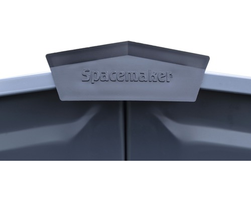 Spacemaker Logo op een tuinhuis