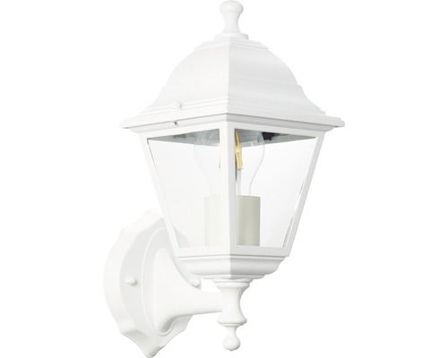 Witte wandlamp in lantaarnstijl met helder glas