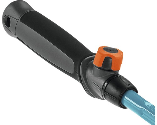 Tuinslang met handgreep en oranje regelaar