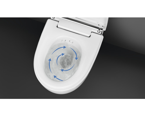 Wit toilet met spoelwaterwerveling