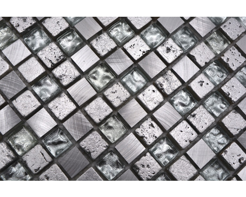 Mozaïektegel van glas en metaal