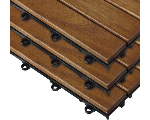 Houten terrasplanken met kunststof onderconstructie voor buitengebruik