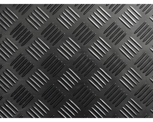 Deurmat rubber traanplaat optiek 100 cm breed Metalen plaat met traanplaatpatroon