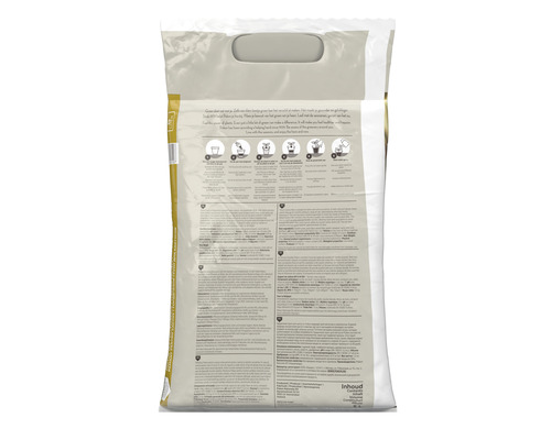 Achterkant van een verpakking potgrond met instructies