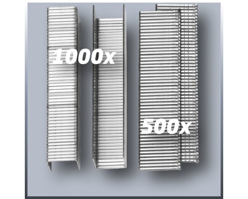 Verschillende verpakkingen stalen nieten, een verpakking van 1000 stuks en een verpakking van 500 stuks