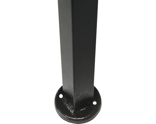 Zwarte vierkante tafelpoten met voetplaat