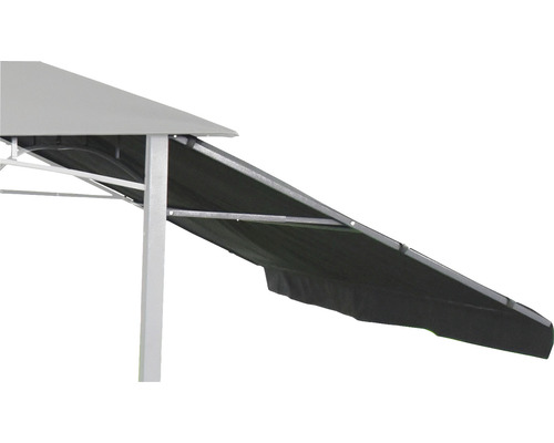 Detailaanzicht van een tuinpaviljoen met frame en dak