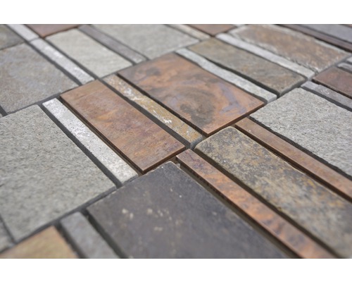 Close-up van mozaïektegels van steen