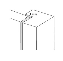 Illustratie van een 2 mm groef
