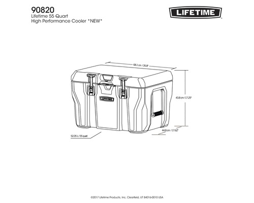 Lifetime koelbox met afmetingen