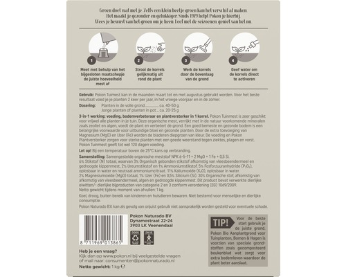 Instructies voor het gebruik van Pokon Tuinmest