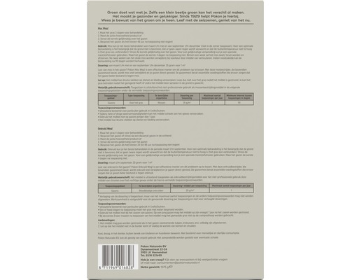 Tekstfragment met informatie over een tuinproduct.