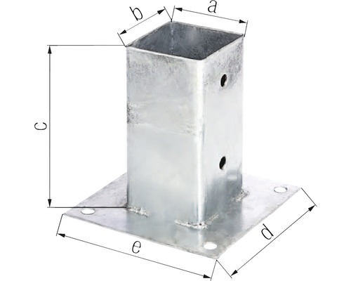 Paalvoet met afmetingen voor houten constructies