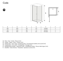 SEALSKIN Zijwand Code voor douchedeur 90x197 cm montage rechts-thumb-1