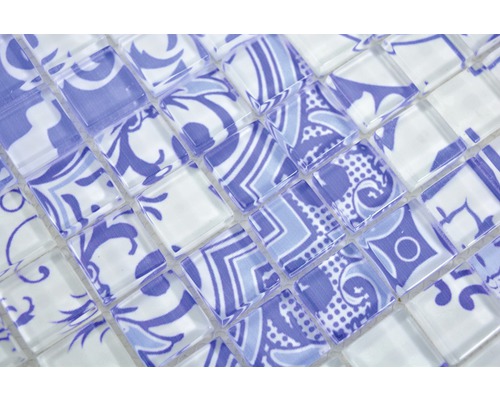 Glazen mozaïektegel met decor