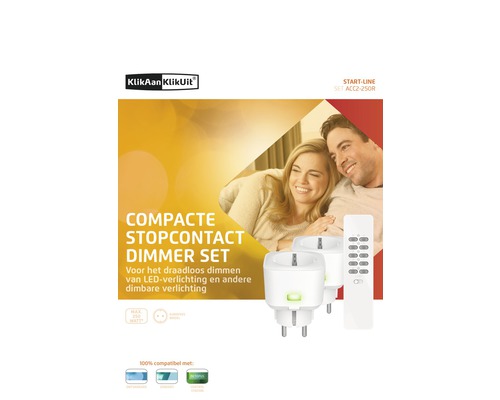 Compacte stekkerdimmerset van KlikAan KlikUit
