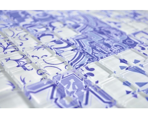 Detailopname van mozaïektegels met motief