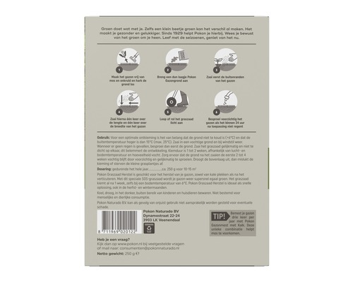 Instructies voor gazonherstel van Pokon Graszaad Herstel