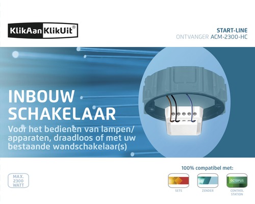 KlikAan KlikUit inbouwschakelaar voor lampen en apparaten