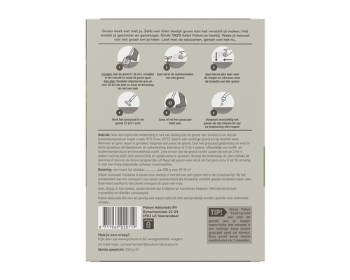 Informatie over het gebruik van Pokon Graszaad Schaduw, inclusief instructies en tips voor het zaaien en onderhoud