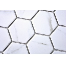 Mozaïektegel keramisch CIM HX5 CR hexagon carrara 32,5x28,1 cm-thumb-3