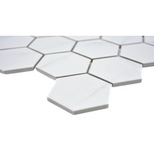 Mozaïektegel keramisch CIM HX5 CR hexagon carrara 32,5x28,1 cm-thumb-1