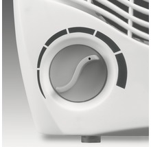 Detail van een elektrische kachel met temperatuurregelaar