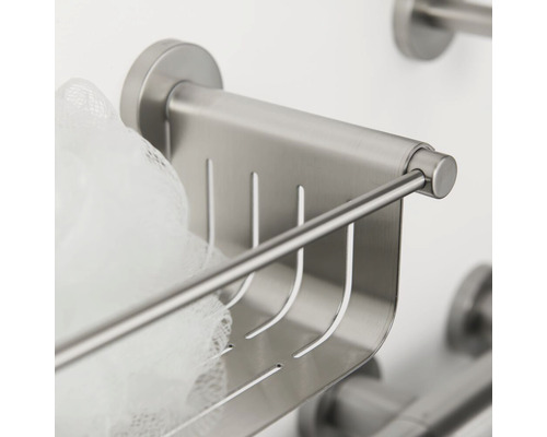 Roestvrijstalen doucherek met badspons voor wandmontage