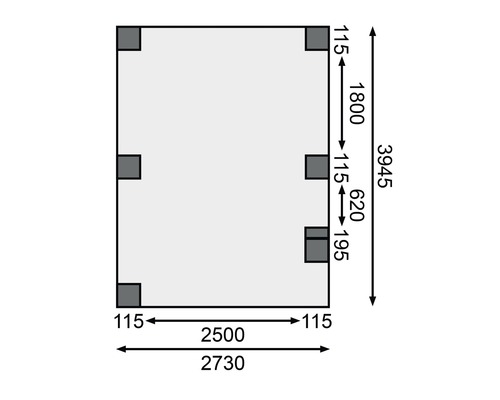 Plattegrond met afmetingen