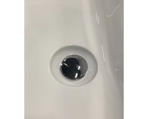 Afvoergarnituur met verchroomde stop in wastafel