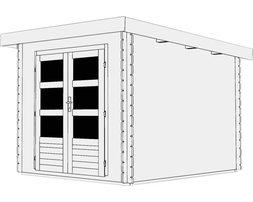 Houten tuinhuis met dubbele deur