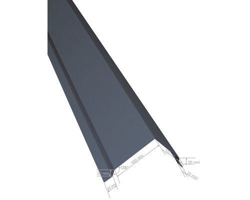 Illustratie van een randbeschermingsprofiel met maatvoering