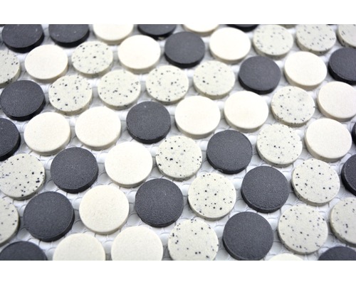 Keramische mozaïektegels in ronde vorm met stippatroon